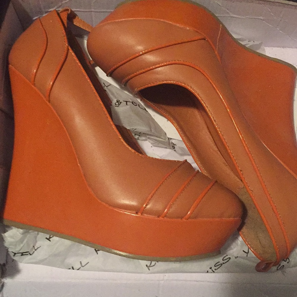 Orange dress shoes